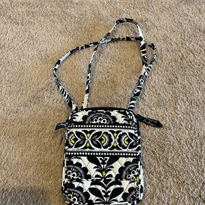 Vera Bradley Black and White Crossbody Bag with Geometric Design